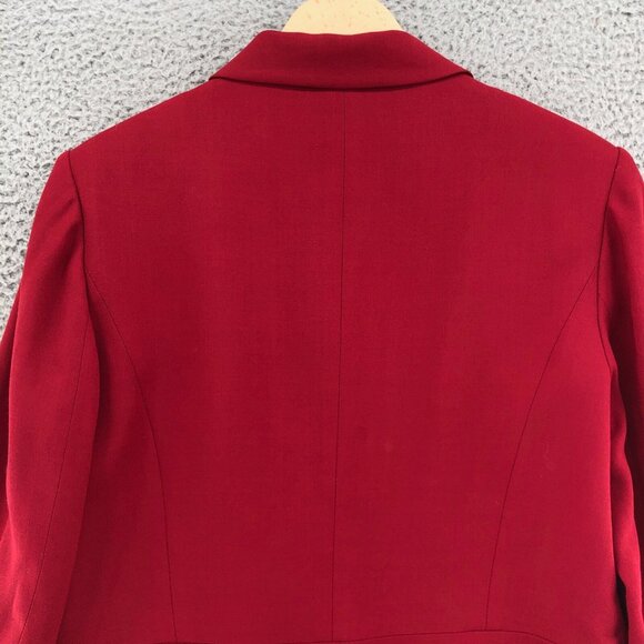 Talbots Blazer Womens 8 Red Wool Blend Button Up Career Office Formal Vintage - Picture 4 of 10